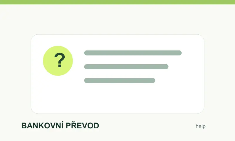 Kontrola potíží s metodou Bankovní převod