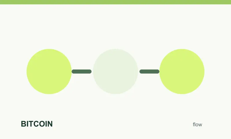 Tok peněz při platbě Bitcoin