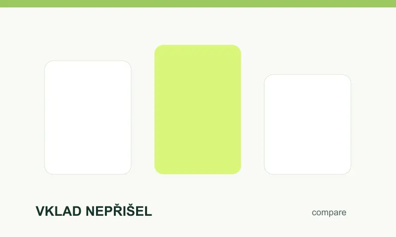 Srovnání limitů pro Vklad nepřišel