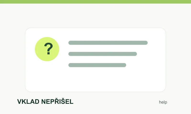 Kontrola potíží s metodou Vklad nepřišel